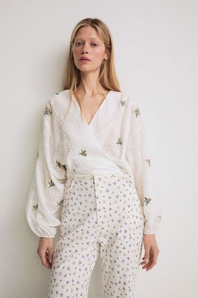 بلوز طوسی زنانه دو سینه Pilea - کد 858059542