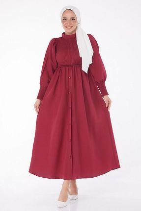 لباس حجاب زرشکی زنانه اسلیم فیت TOFİSA - کد 844849563