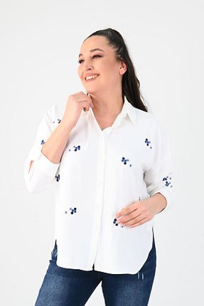 پیراهن سفید زنانه رگولار Koza Butik - کد 808330811