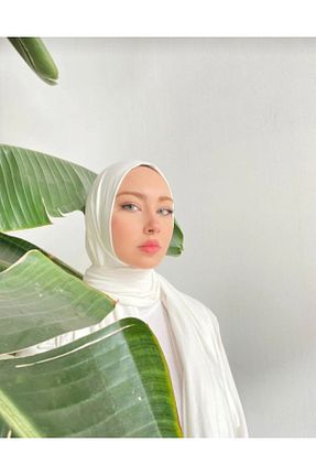 شال سفید زنانه ویسکون Elif Butik - کد 857846690
