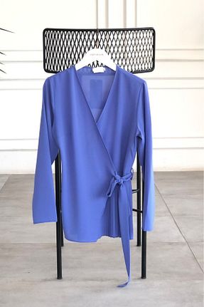 بلوز آبی زنانه دو سینه Yağmur Butik - کد 857923415