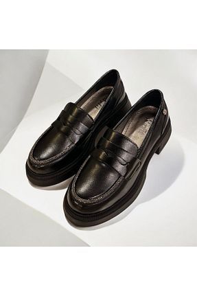 کفش لوفر مشکی زنانه چرم مصنوعی runa shoes - کد 857985119