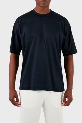 تیشرت سرمه ای مردانه اورسایز Emporio Armani - کد 814785903
