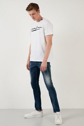 شلوار جین آبی مردانه پاچه تنگ Exxe - کد 319497062