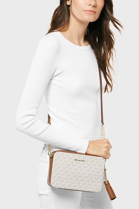کیف دوشی بژ زنانه پلی اورتان Michael Kors - کد 258810573