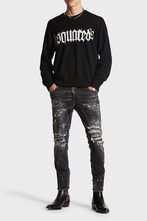 شلوار جین مشکی مردانه پاچه تنگ DSquared2 - کد 850060538