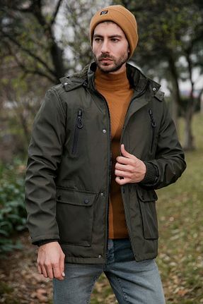 کاپشن خاکی مردانه اسلیم فیت Buratti - کد 338772005
