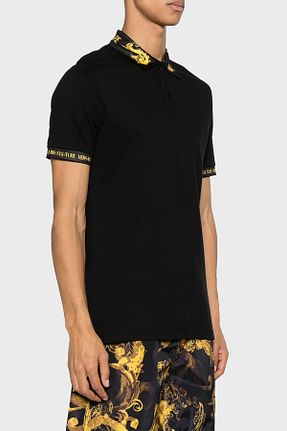 پولوشرت مشکی مردانه %100 پنبه VERSACE JEANS COUTURE - کد 815754224