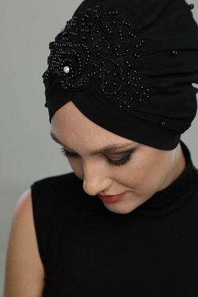 کلاه شنای حجاب مشکی زنانه fidan bone - کد 348757316