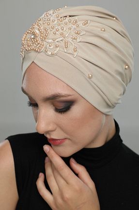 کلاه شنای حجاب بژ زنانه fidan bone - کد 348756953