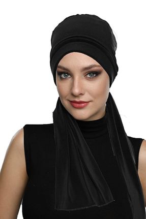 کلاه شنای حجاب مشکی زنانه fidan bone - کد 51121151