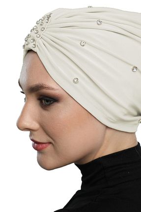 کلاه شنای حجاب بژ زنانه fidan bone - کد 123169866