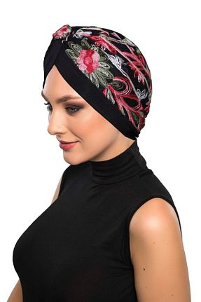 کلاه شنای حجاب مشکی زنانه fidan bone - کد 68439026