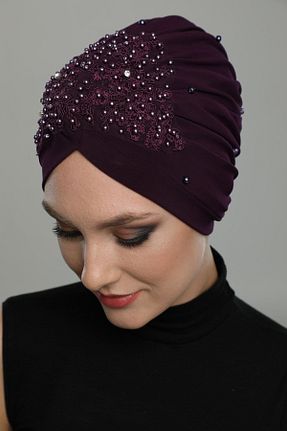 کلاه شنای حجاب بنفش زنانه fidan bone - کد 348762359