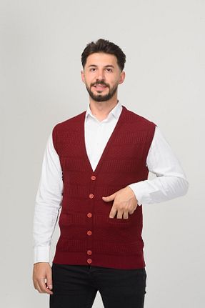 جلیقه زرشکی مردانه اورسایز Kamalı - کد 840026015