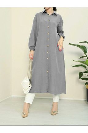 تونیک حجاب طوسی زنانه بافتنی HİJABAYA - کد 857897335