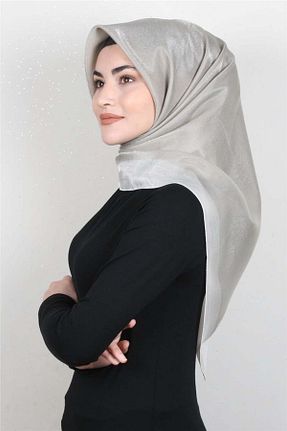 روسری طوسی پلی استر PİRAMİT - کد 95997590
