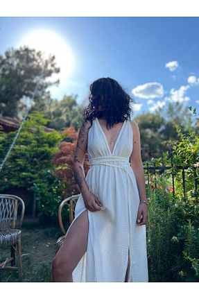 لباس سفید زنانه بافتنی Tfifty - کد 842237757