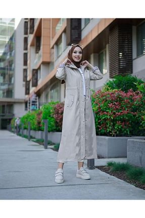 ترنچکت حجاب طوسی زنانه پنبه ای Sems - کد 313289960