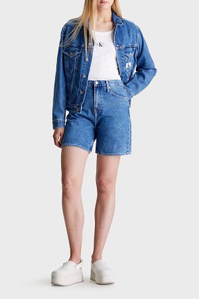 شلوارک و برمودا آبی زنانه فاق بلند Calvin Klein - کد 813513444