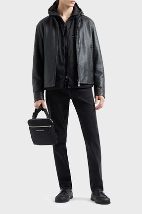شلوار جین مشکی مردانه پاچه ساده Emporio Armani - کد 857677614