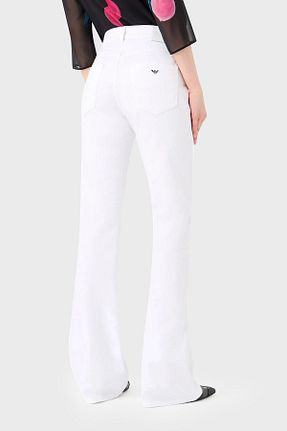 شلوار جین سفید زنانه پاچه اسپانیولی Emporio Armani - کد 814759076