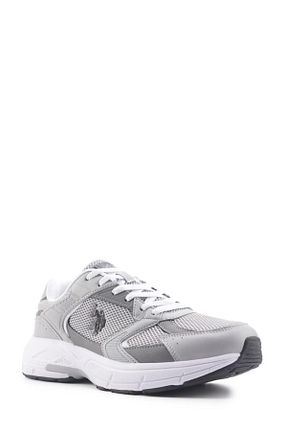 کفش اسنیکر طوسی مردانه بند دار U.S. Polo Assn. - کد 825357603