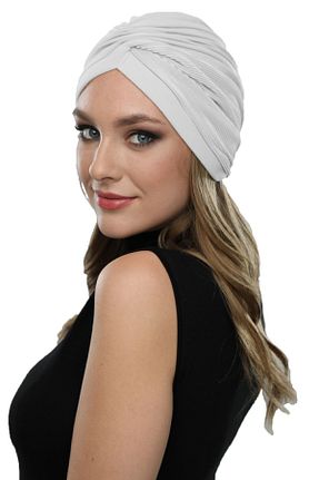 کلاه شنای حجاب سفید زنانه fidan bone - کد 51117866