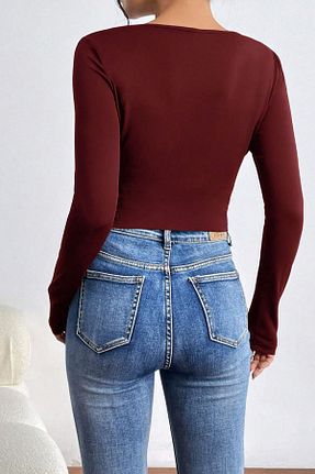 بلوز زرشکی زنانه ساده Edela - کد 858119944