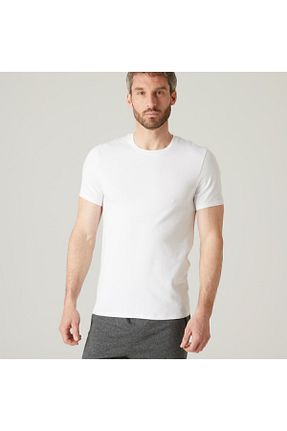 تیشرت اسپرت سفید مردانه اسلیم Decathlon - کد 312935852