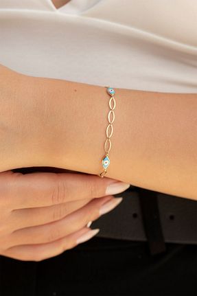 دستبند طلا طوسی زنانه 14 عیار Cenova Jewelry - کد 857903861