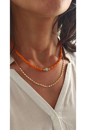 گردنبند جواهر طلائی زنانه روکش طلا MagicStone - کد 268893600