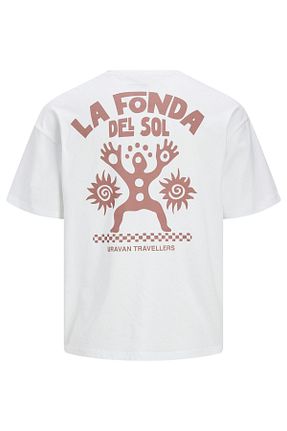 تیشرت سفید مردانه اورسایز Jack & Jones - کد 844155726