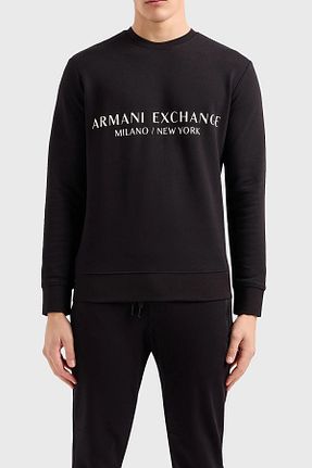 سوئیشرت مشکی مردانه چاپی Armani Exchange - کد 212078597