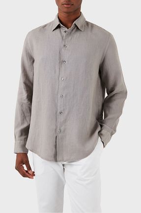 پیراهن طوسی مردانه رگولار Emporio Armani - کد 828102925