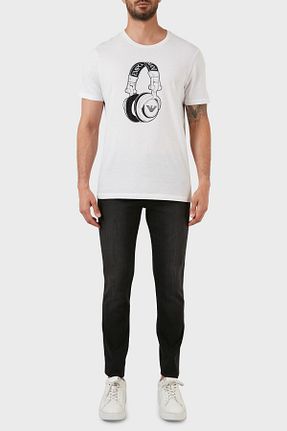 شلوار جین مشکی مردانه پاچه تنگ Emporio Armani - کد 312410626