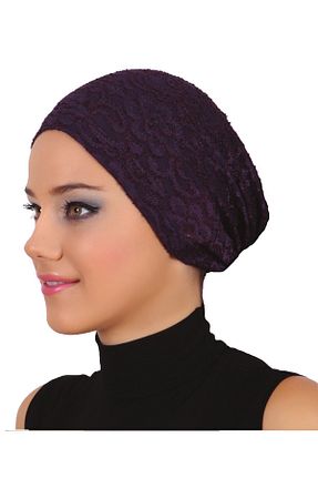 کلاه شنای حجاب بنفش زنانه fidan bone - کد 82392765