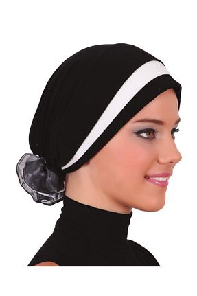 کلاه شنای حجاب مشکی زنانه fidan bone - کد 51124502