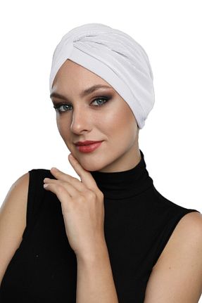 کلاه شنای حجاب سفید زنانه fidan bone - کد 51117866