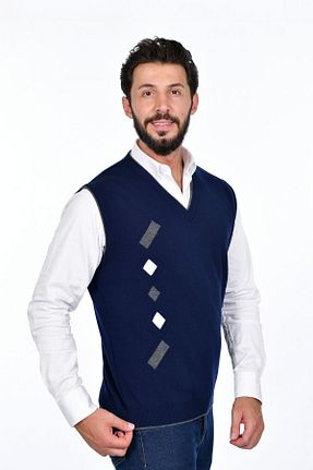 سوئیتر سرمه ای مردانه اکریلیک Kamalı - کد 214989991