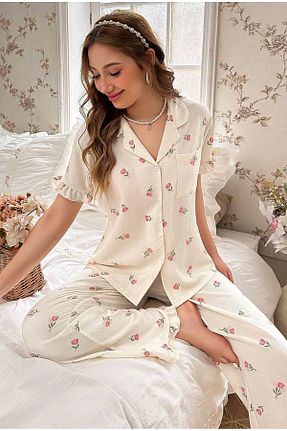 ست لباس راحتی سفید زنانه چاپی BELLA NOTTE - کد 852477498