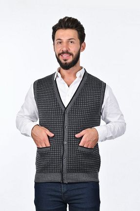 جلیقه طوسی مردانه رگولار Kamalı - کد 752037376