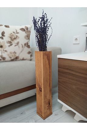گلدان قهوه ای چوب Üzüm Yaprağı - کد 227978480