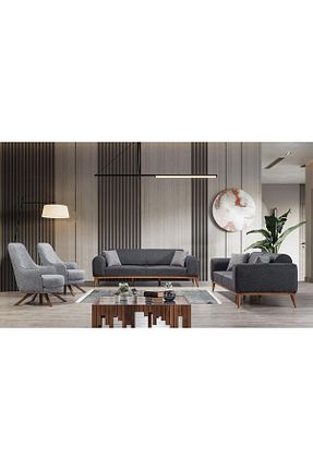 ست مبل طوسی 3+3+1+1 Ak sofa - کد 856282272