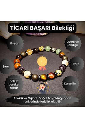 دستبند جواهر رنگی مردانه سنگ طبیعی Doğal Tasarım - کد 858125738