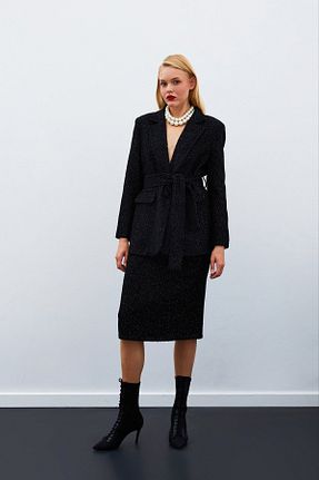 دامن مشکی زنانه پارچه Sateen - کد 858148898