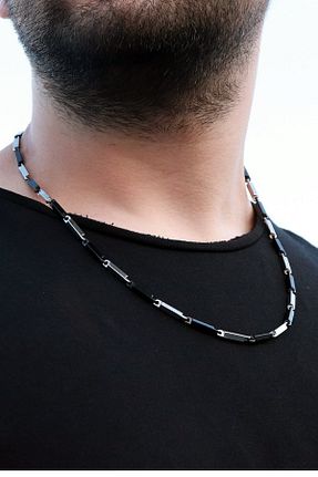 گردنبند استیل ( فولاد ) طوسی مردانه استیل (فولاد) Baykuş - کد 31080742