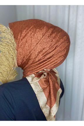 شال نارنجی زنانه پنبه پلی استر Orkide - کد 858204144