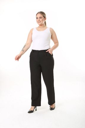 شلوار سایز بزرگ مشکی زنانه مخلوط پلی استر Era Lisa - کد 806605030