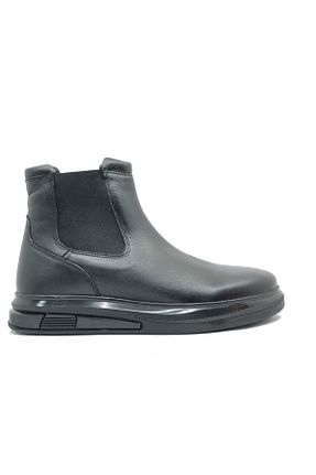 بوت / نیم بوت مشکی مردانه چرم خالص Kids Club Shoes - کد 856410046